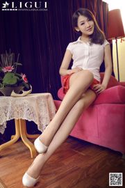 【丽柜LiGui】モデルウェンジン「ハイヒールとシルクフィートのピンクスウィートビューティー」美しい脚と翡翠の足写真写真