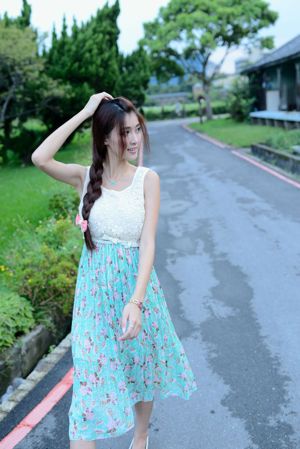 Pemotretan outdoor Kila Jingjing / Kim Yoon Kyo "Small Fresh and Beautiful Dress"